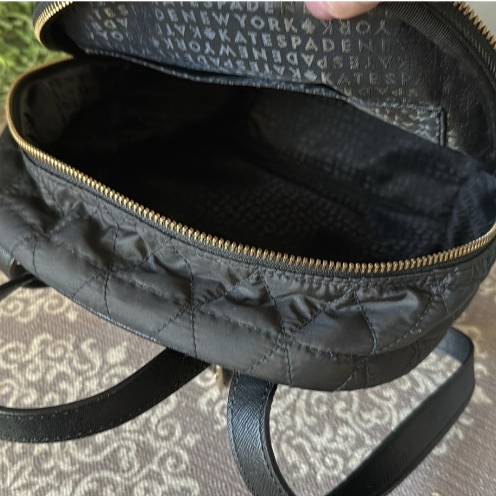 Kate Spade♠️Small Bradley Wilson Rd Quilted Backpack 18Kt Gold Hardware Like New - Picture 8 of 15
